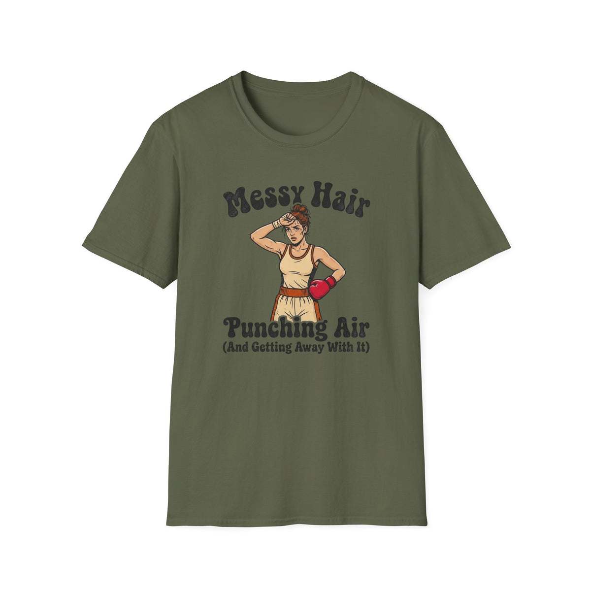 Messy Hair Punching Air Boxing T-Shirt