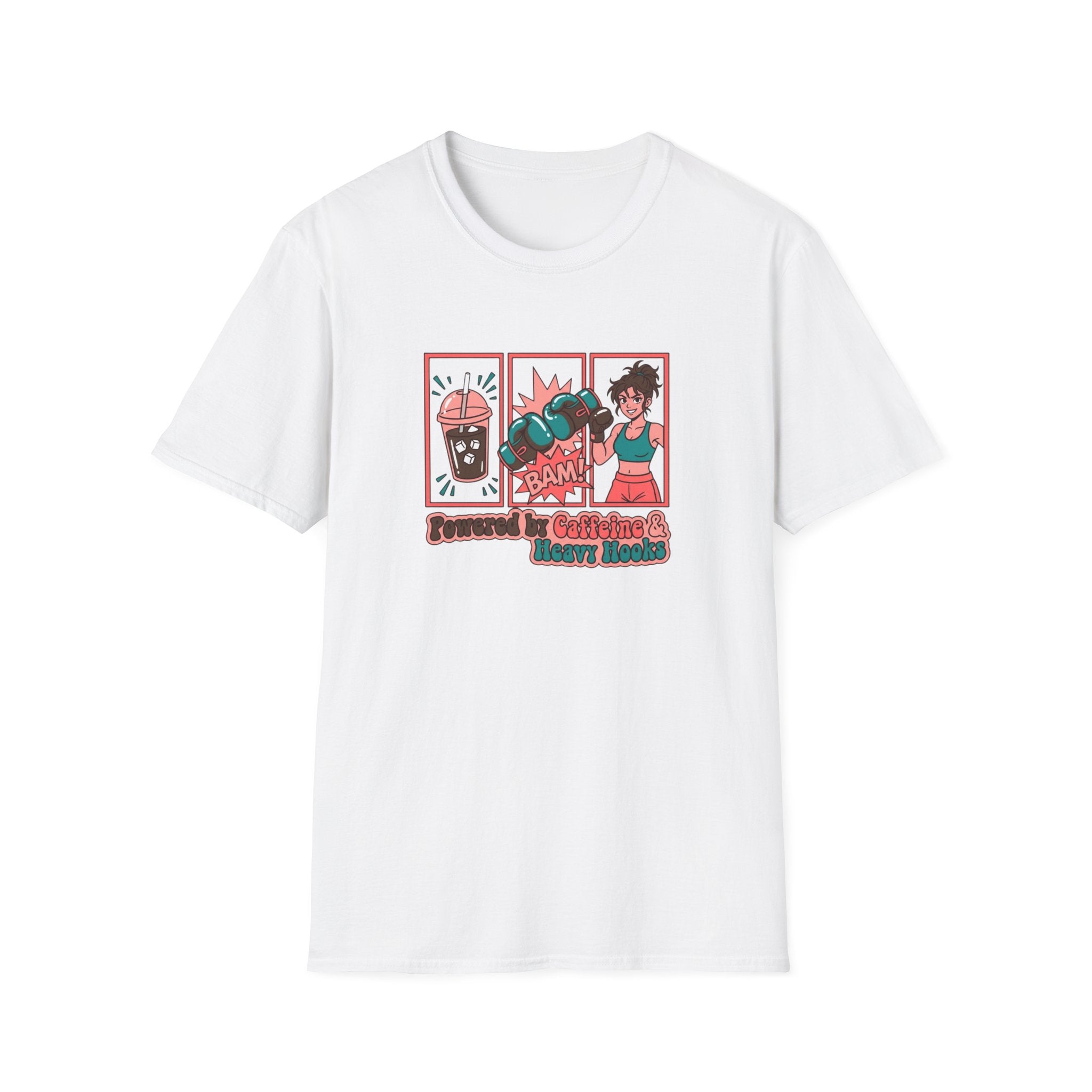 Powered By Caffeine & Heavy Hooks Boxing T-Shirt