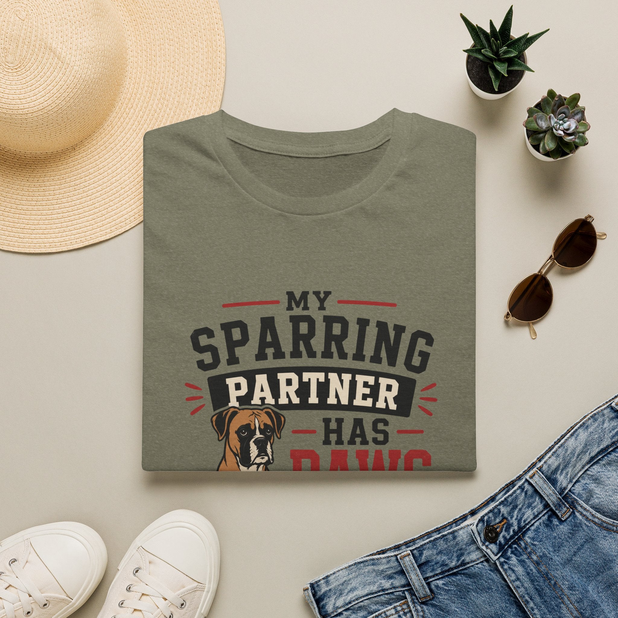 My Sparring Partner Has Paws Boxing T-Shirt