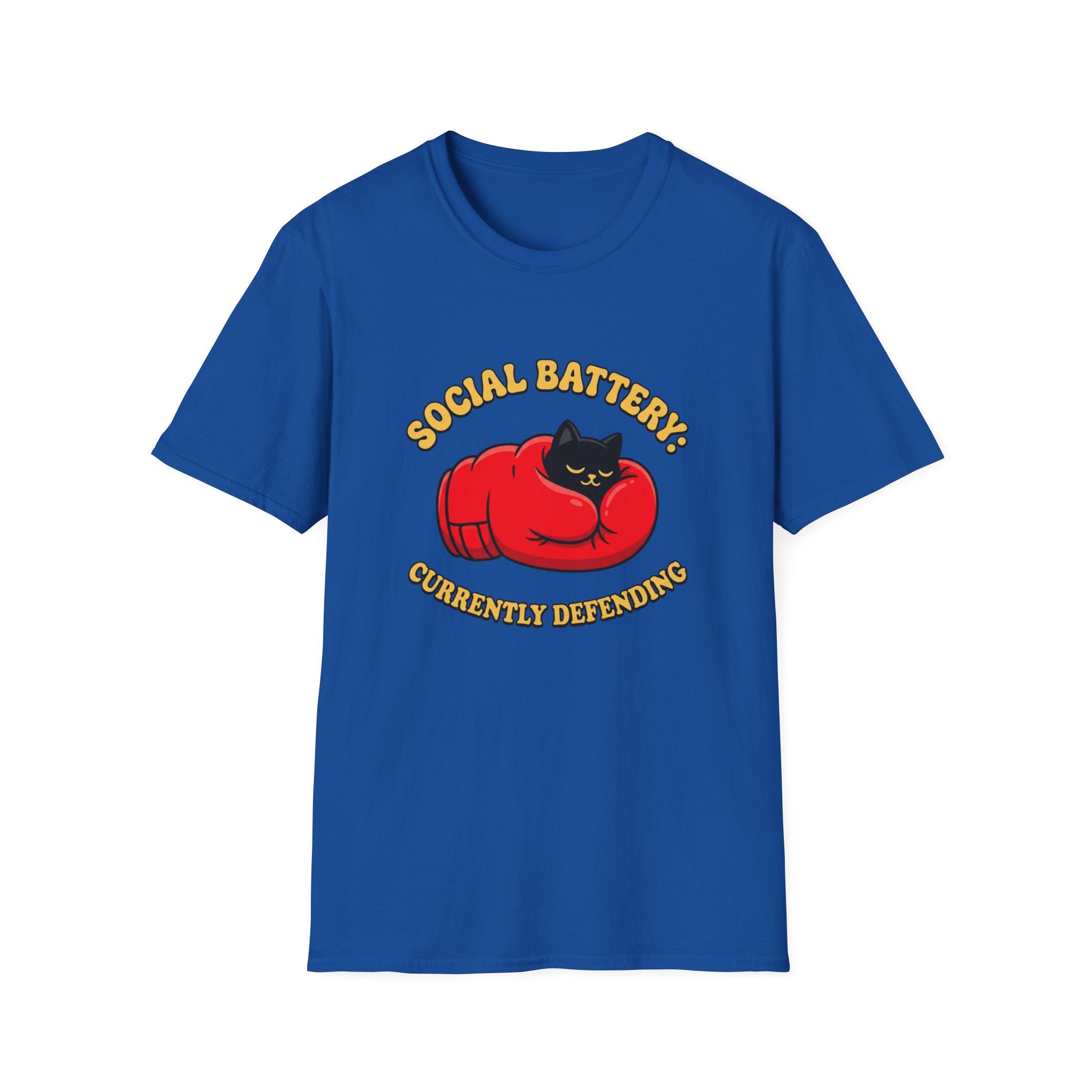 Social Battery: Currently Defending Boxing T-Shirt