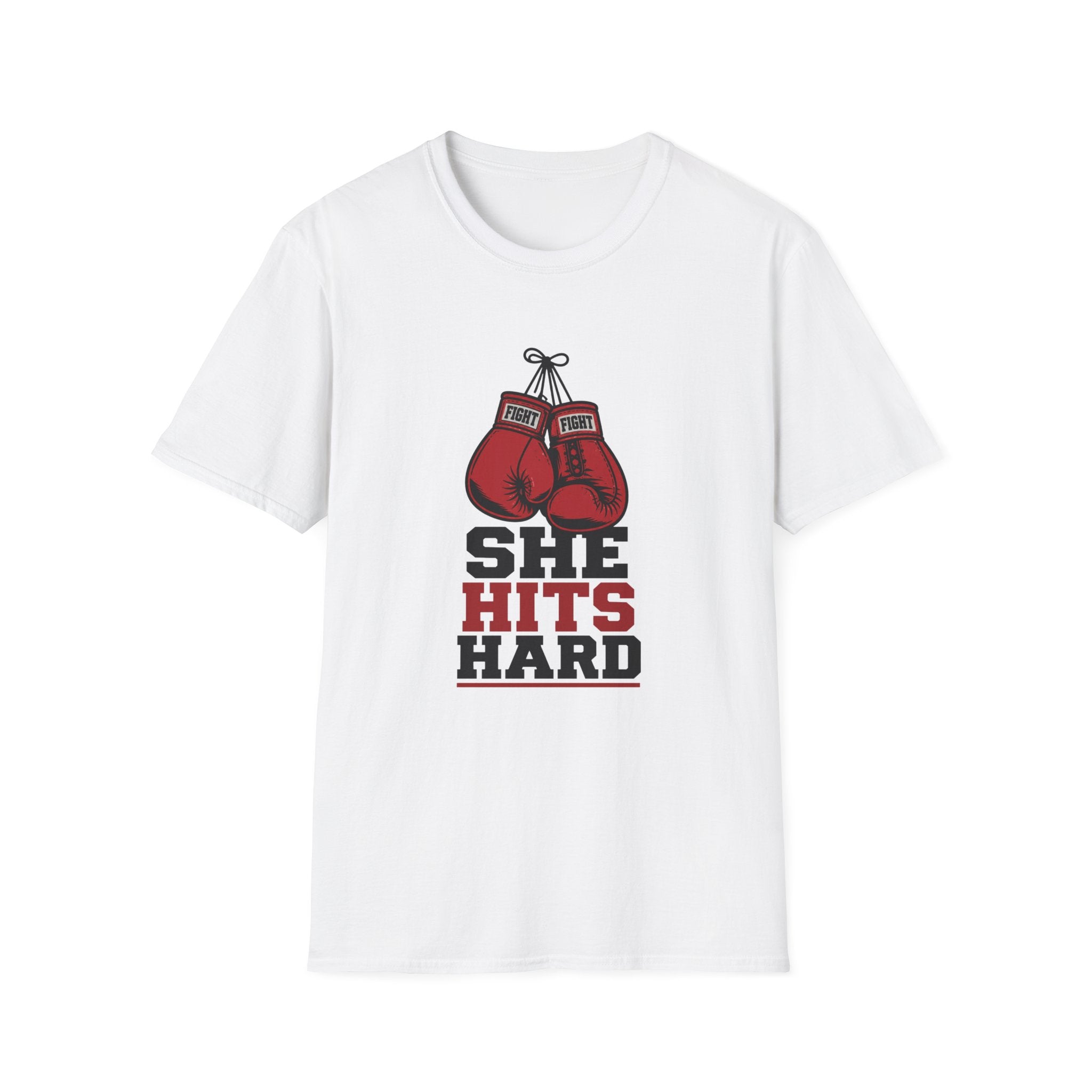She Hits Hard Boxing T-Shirt