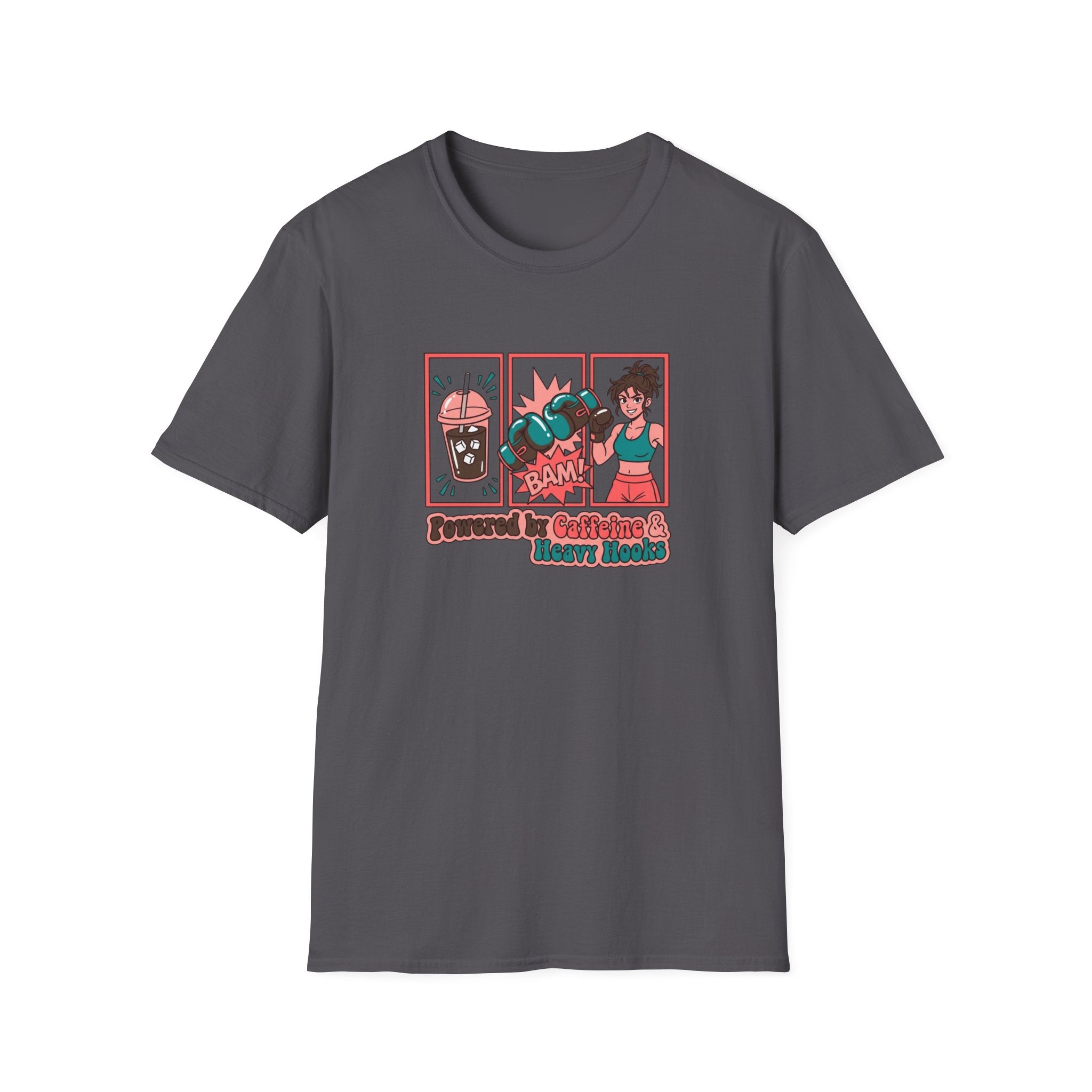 Powered By Caffeine & Heavy Hooks Boxing T-Shirt