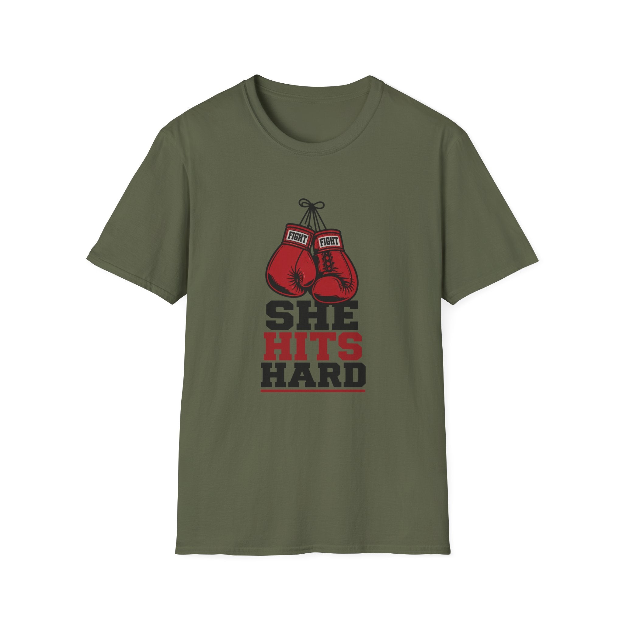 She Hits Hard Boxing T-Shirt