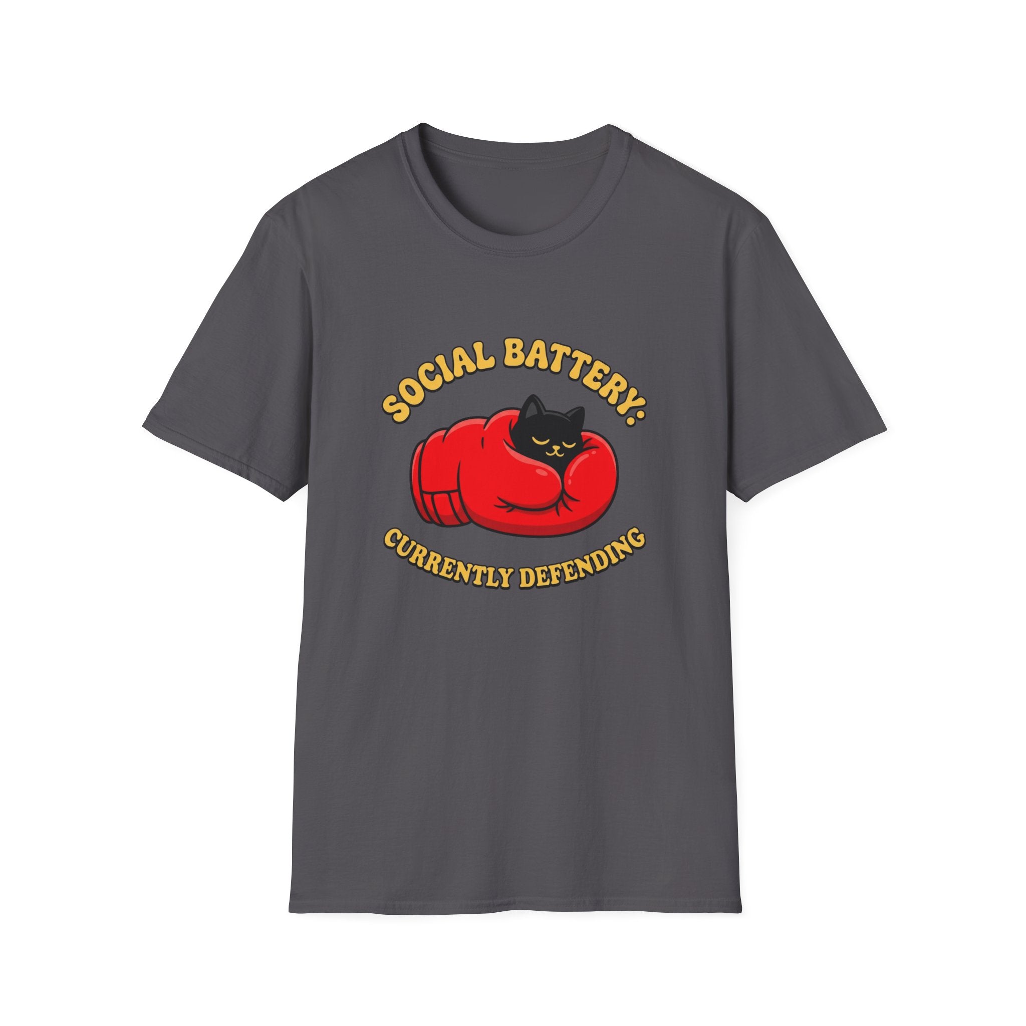 Social Battery: Currently Defending Boxing T-Shirt