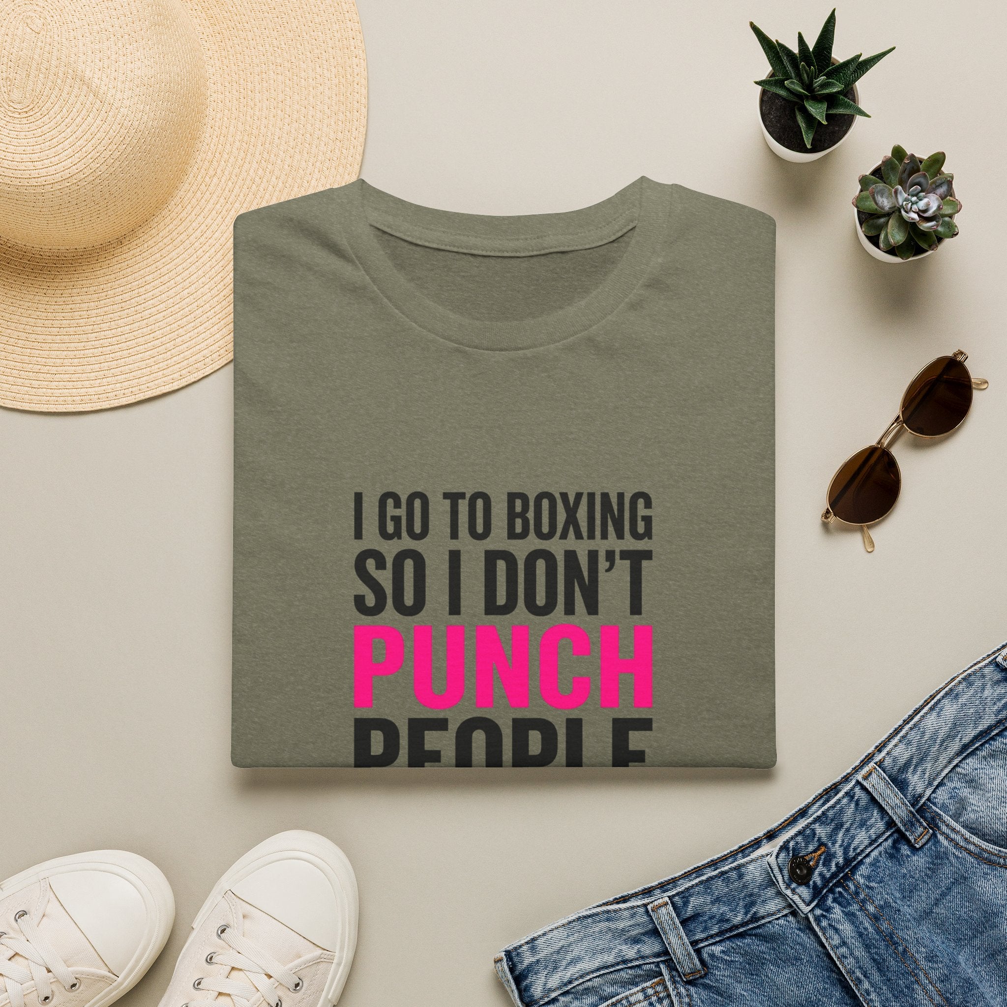 I Go To Boxing So I Don't Punch People At The Grocery Store Boxing T-Shirt