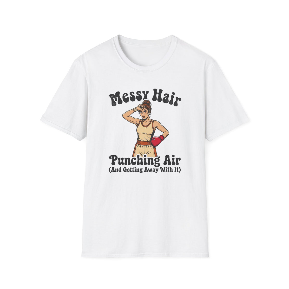 Messy Hair Punching Air Boxing T-Shirt